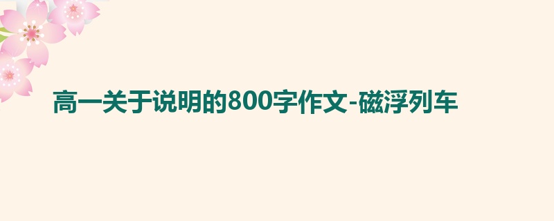 高一关于说明的800字作文-磁浮列车