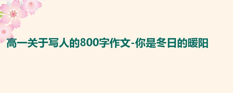 高一关于写人的800字作文-你是冬日的暖阳