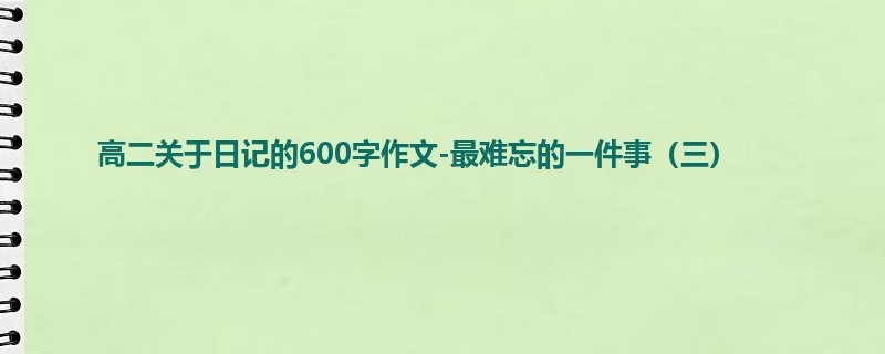 高二关于日记的600字作文-最难忘的一件事(三)