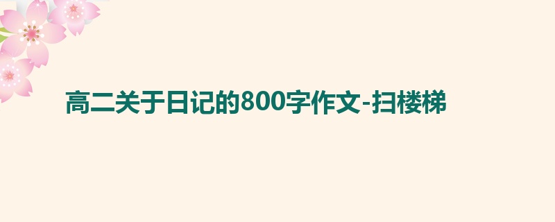 高二关于日记的800字作文-扫楼梯