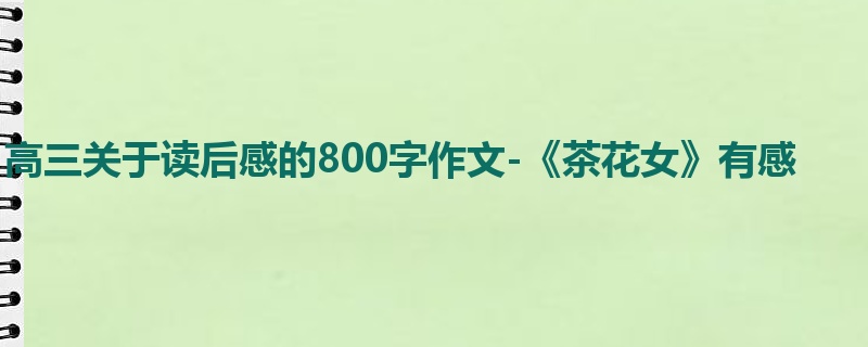 高三关于读后感的800字作文-《茶花女》有感