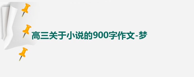 高三关于小说的900字作文-梦