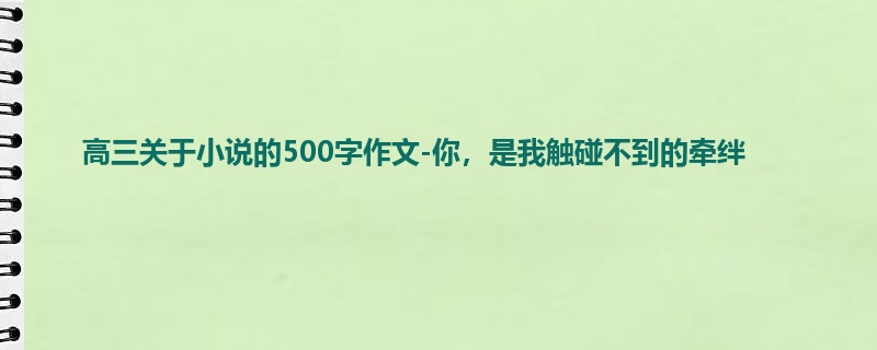 高三关于小说的500字作文-你,是我触碰不到的牵绊