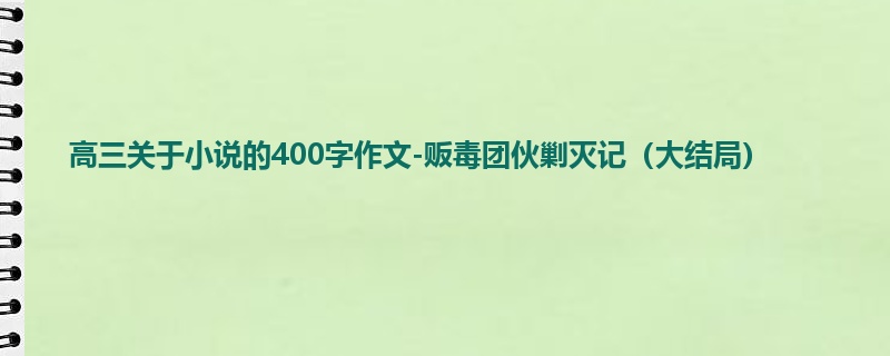 高三关于小说的400字作文-贩毒团伙剿灭记(大结局)