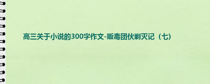 高三关于小说的300字作文-贩毒团伙剿灭记(七)