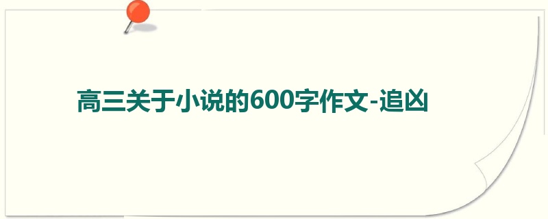 高三关于小说的600字作文-追凶