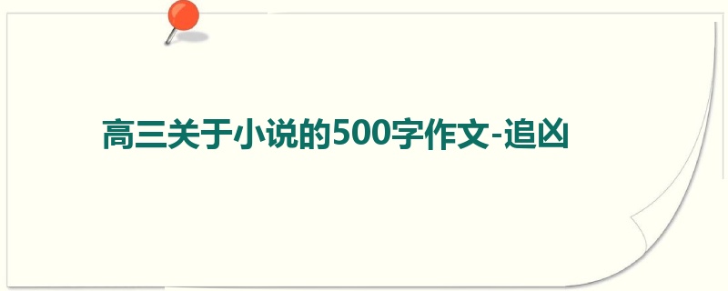 高三关于小说的500字作文-追凶