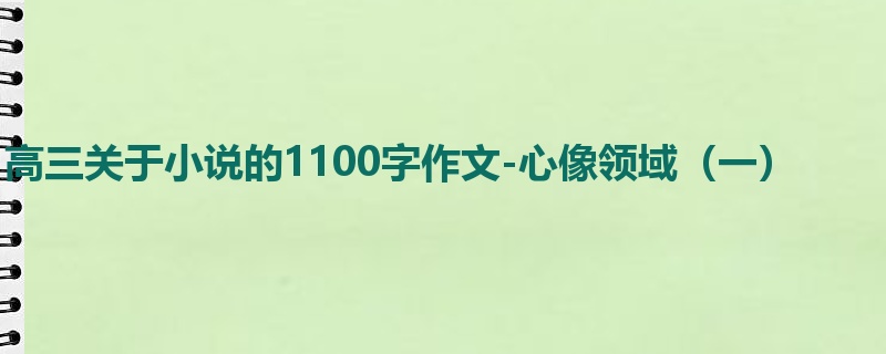 高三关于小说的1100字作文-心像领域(一)