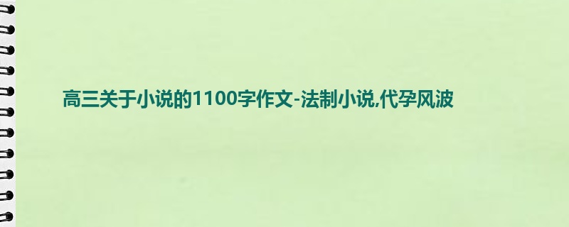 高三关于小说的1100字作文-法制小说,代孕风波