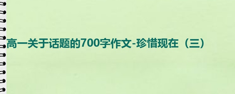 高一关于话题的700字作文-珍惜现在（三）