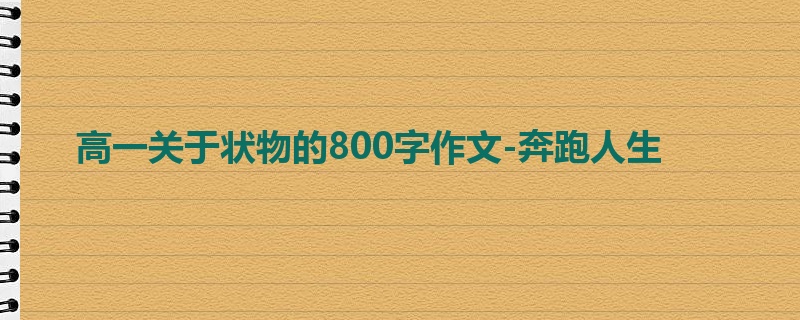 高一关于状物的800字作文-奔跑人生