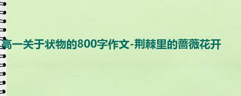 高一关于状物的800字作文-荆棘里的蔷薇花开