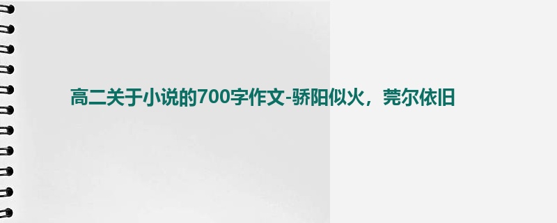 高二关于小说的700字作文-骄阳似火,莞尔依旧