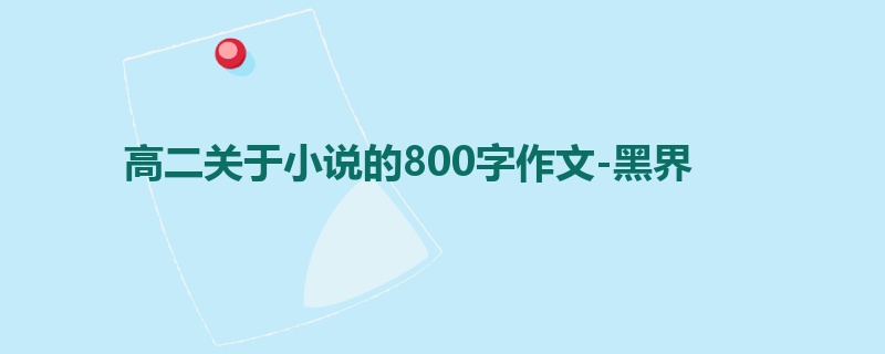 高二关于小说的800字作文-黑界