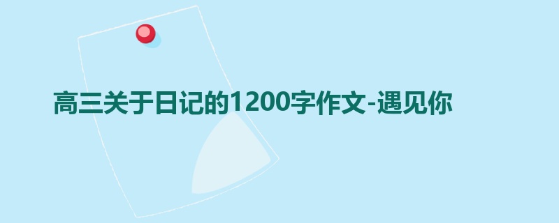 高三关于日记的1200字作文-遇见你