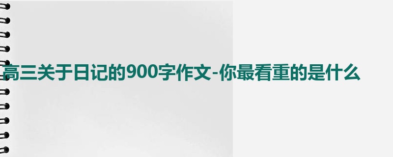 高三关于日记的900字作文-你最看重的是什么
