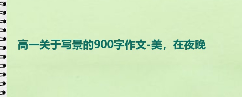 高一关于写景的900字作文-美，在夜晚