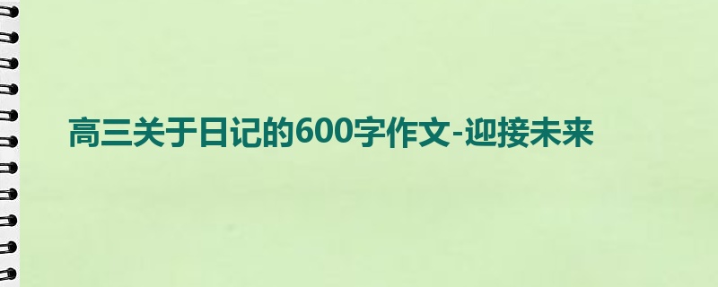 高三关于日记的600字作文-迎接未来
