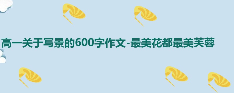 高一关于写景的600字作文-最美花都最美芙蓉