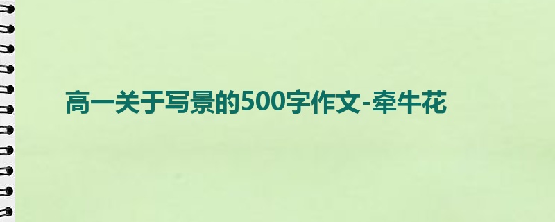 高一关于写景的500字作文-牵牛花