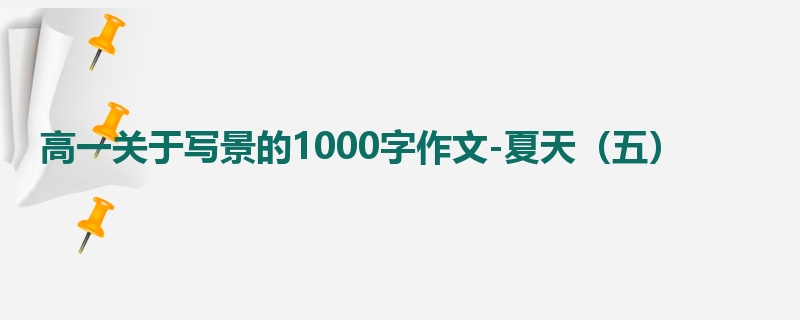 高一关于写景的1000字作文-夏天(五)
