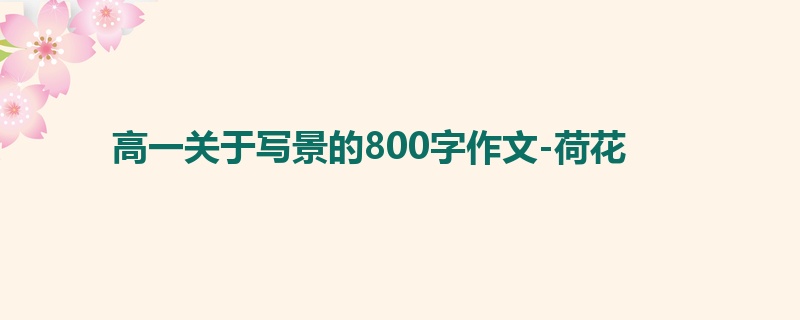 高一关于写景的800字作文-荷花