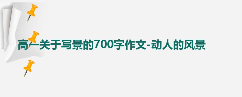 高一关于写景的700字作文-动人的风景