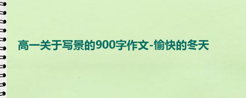 高一关于写景的900字作文-愉快的冬天