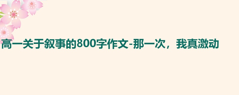 高一关于叙事的800字作文-那一次,我真激动