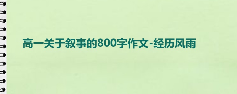 高一关于叙事的800字作文-经历风雨