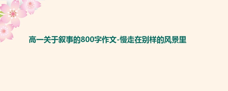 高一关于叙事的800字作文-慢走在别样的风景里