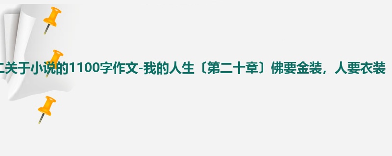 高二关于小说的1100字作文-我的人生〔第二十章〕佛要金装,人要衣装