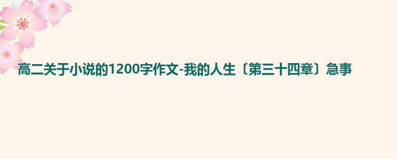 高二关于小说的1200字作文-我的人生〔第三十四章〕急事