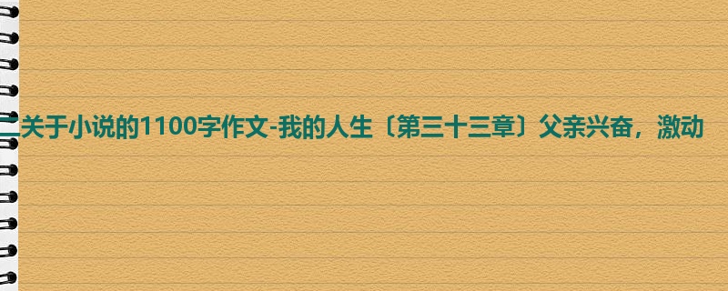 高二关于小说的1100字作文-我的人生〔第三十三章〕父亲兴奋,激动