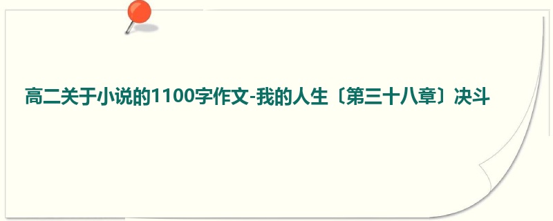 高二关于小说的1100字作文-我的人生〔第三十八章〕决斗