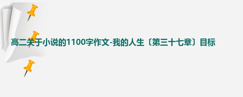 高二关于小说的1100字作文-我的人生〔第三十七章〕目标