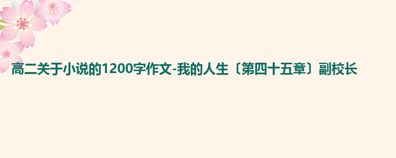 高二关于小说的1200字作文-我的人生〔第四十五章〕副校长