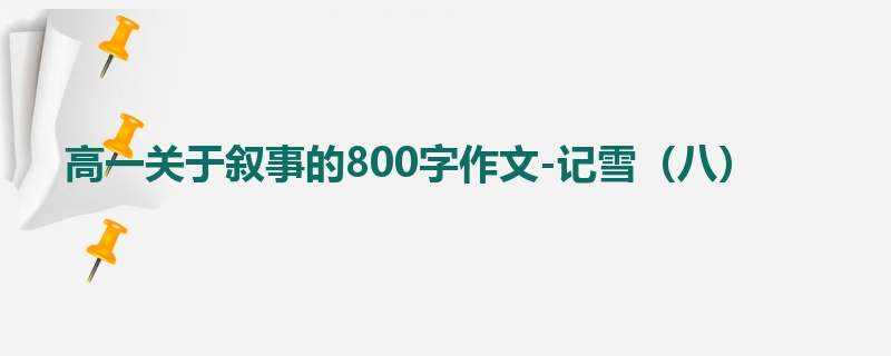 高一关于叙事的800字作文-记雪(八)