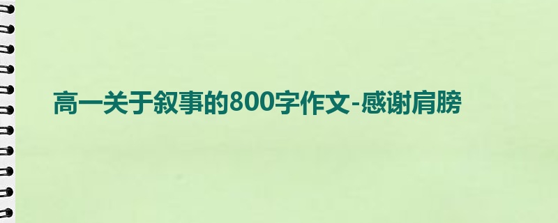 高一关于叙事的800字作文-感谢肩膀