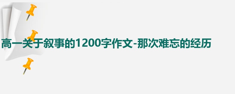 高一关于叙事的1200字作文-那次难忘的经历