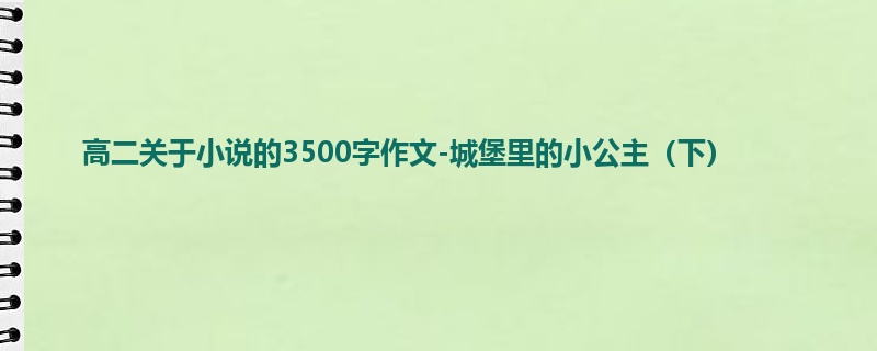 高二关于小说的3500字作文-城堡里的小公主(下)
