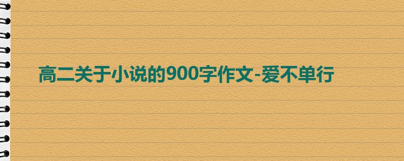 高二关于小说的900字作文-爱不单行