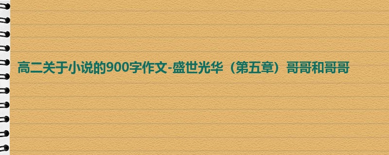 高二关于小说的900字作文-盛世光华(第五章)哥哥和哥哥