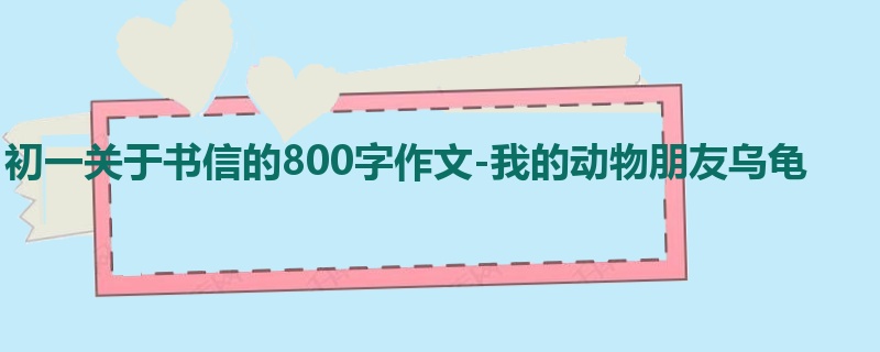 初一关于书信的800字作文-我的动物朋友乌龟
