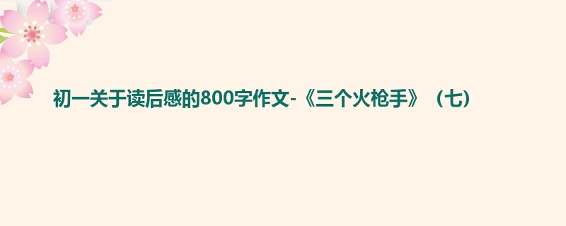 初一关于读后感的800字作文-《三个火枪手》(七)