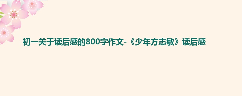 初一关于读后感的800字作文-《少年方志敏》读后感