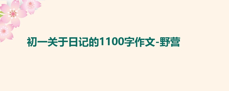 初一关于日记的1100字作文-野营