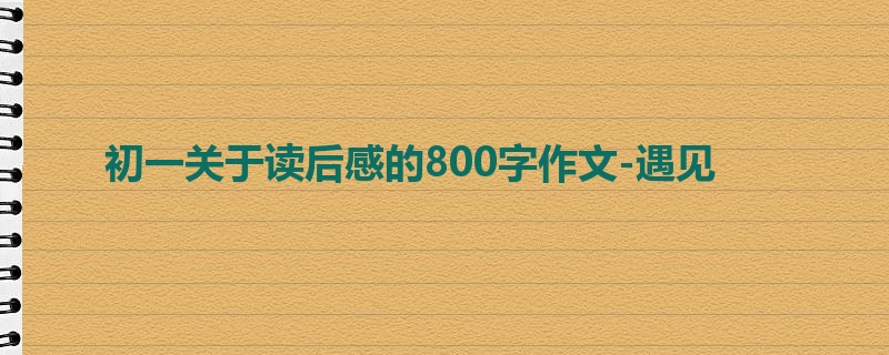 初一关于读后感的800字作文-遇见