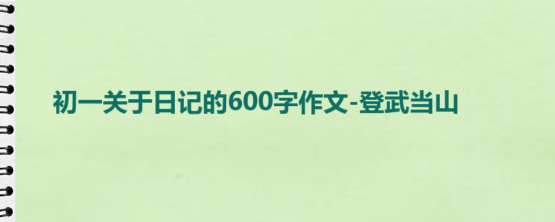 初一关于日记的600字作文-登武当山