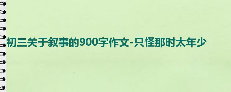 初三关于叙事的900字作文-只怪那时太年少